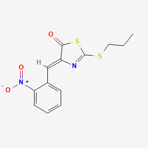 molecular formula C13H12N2O3S2 B4584269 4-(2-硝基亚苄基)-2-(丙硫基)-1,3-噻唑-5(4H)-酮 