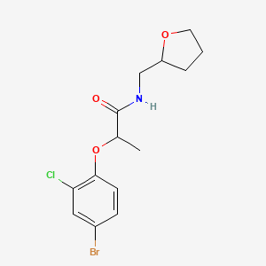 molecular formula C14H17BrClNO3 B4584272 2-(4-溴-2-氯苯氧基)-N-(四氢-2-呋喃基甲基)丙酰胺 