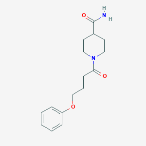 molecular formula C16H22N2O3 B4584317 1-(4-苯氧基丁酰)-4-哌啶甲酰胺 
