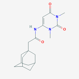 molecular formula C18H25N3O3 B458432 2-(1-adamantyl)-N-(1,3-dimethyl-2,6-dioxo-1,2,3,6-tetrahydro-4-pyrimidinyl)acetamide 