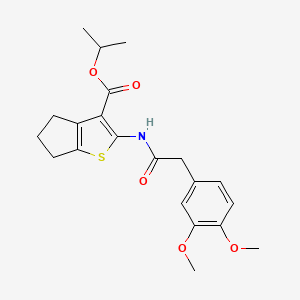 molecular formula C21H25NO5S B4584328 isopropyl 2-{[(3,4-dimethoxyphenyl)acetyl]amino}-5,6-dihydro-4H-cyclopenta[b]thiophene-3-carboxylate 