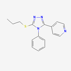 molecular formula C16H16N4S B4584336 4-[4-苯基-5-(丙硫基)-4H-1,2,4-三唑-3-基]吡啶 