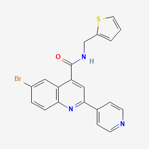 6-bromo-2-(4-pyridinyl)-N-(2-thienylmethyl)-4-quinolinecarboxamide