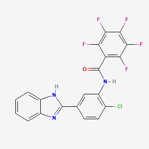 molecular formula C20H9ClF5N3O B4584365 N-[5-(1H-苯并咪唑-2-基)-2-氯苯基]-2,3,4,5,6-五氟苯甲酰胺 