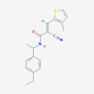 molecular formula C19H20N2OS B458438 2-cyano-N-[1-(4-ethylphenyl)ethyl]-3-(3-methyl-2-thienyl)acrylamide 