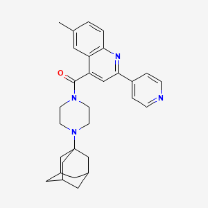 molecular formula C30H34N4O B4584394 4-{[4-(1-金刚烷基)-1-哌嗪基]羰基}-6-甲基-2-(4-吡啶基)喹啉 