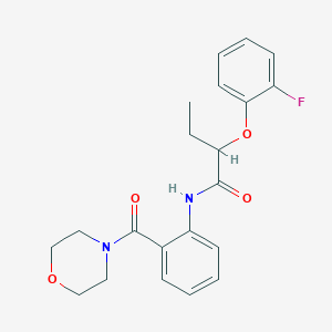 molecular formula C21H23FN2O4 B4584396 2-(2-fluorophenoxy)-N-[2-(4-morpholinylcarbonyl)phenyl]butanamide 