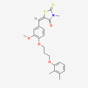 molecular formula C23H25NO4S2 B4584407 5-{4-[3-(2,3-二甲基苯氧基)丙氧基]-3-甲氧基苄叉]-3-甲基-2-硫代氧杂唑烷-4-酮 