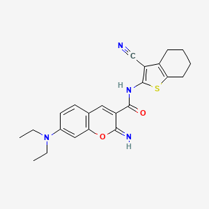molecular formula C23H24N4O2S B4584413 N-(3-氰基-4,5,6,7-四氢-1-苯并噻吩-2-基)-7-(二乙氨基)-2-亚氨基-2H-色烯-3-甲酰胺 