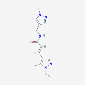 molecular formula C14H19N5O B458442 3-(1-ethyl-5-methyl-1H-pyrazol-4-yl)-N-[(1-methyl-1H-pyrazol-4-yl)methyl]acrylamide 