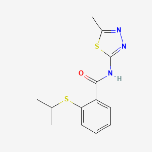 molecular formula C13H15N3OS2 B4584421 2-(isopropylthio)-N-(5-methyl-1,3,4-thiadiazol-2-yl)benzamide 