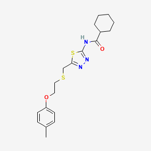 molecular formula C19H25N3O2S2 B4584431 N-[5-({[2-(4-甲基苯氧基)乙基]硫}甲基)-1,3,4-噻二唑-2-基]环己烷甲酰胺 