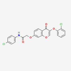 molecular formula C23H15Cl2NO5 B4584445 2-{[3-(2-chlorophenoxy)-4-oxo-4H-chromen-7-yl]oxy}-N-(4-chlorophenyl)acetamide 