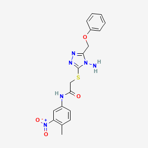 2-{[4-amino-5-(phenoxymethyl)-4H-1,2,4-triazol-3-yl]thio}-N-(4-methyl-3-nitrophenyl)acetamide