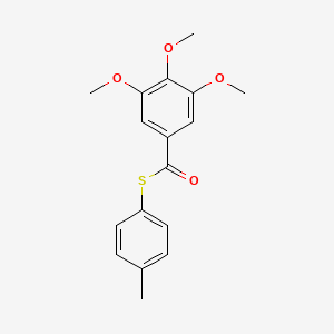 molecular formula C17H18O4S B4584451 S-(4-methylphenyl) 3,4,5-trimethoxybenzenecarbothioate 