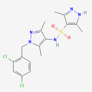 molecular formula C17H19Cl2N5O2S B4584454 N-[1-(2,4-dichlorobenzyl)-3,5-dimethyl-1H-pyrazol-4-yl]-3,5-dimethyl-1H-pyrazole-4-sulfonamide 