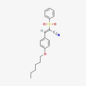 molecular formula C21H23NO3S B4584457 3-[4-(己氧基)苯基]-2-(苯磺酰基)丙烯腈 