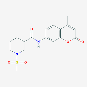 molecular formula C17H20N2O5S B4584480 N-(4-甲基-2-氧代-2H-色烯-7-基)-1-(甲基磺酰基)-3-哌啶甲酰胺 