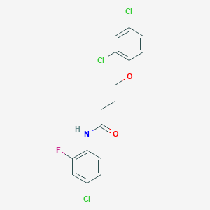 molecular formula C16H13Cl3FNO2 B4584494 N-(4-氯-2-氟苯基)-4-(2,4-二氯苯氧基)丁酰胺 