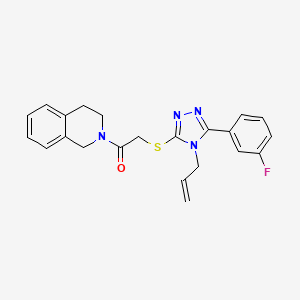 molecular formula C22H21FN4OS B4584524 2-({[4-烯丙基-5-(3-氟苯基)-4H-1,2,4-三唑-3-基]硫代}乙酰基)-1,2,3,4-四氢异喹啉 