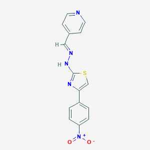 molecular formula C15H11N5O2S B458453 Isonicotinaldehyde (4-{4-nitrophenyl}-1,3-thiazol-2-yl)hydrazone 