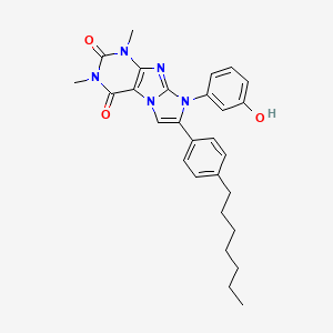 7-(4-heptylphenyl)-8-(3-hydroxyphenyl)-1,3-dimethyl-1H-imidazo[2,1-f]purine-2,4(3H,8H)-dione