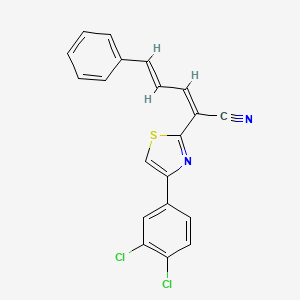 molecular formula C20H12Cl2N2S B4584541 2-[4-(3,4-dichlorophenyl)-1,3-thiazol-2-yl]-5-phenyl-2,4-pentadienenitrile 