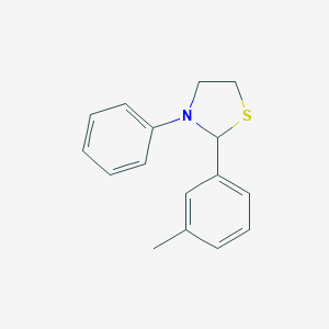 molecular formula C16H17NS B458455 2-(3-Methylphenyl)-3-phenyl-1,3-thiazolidine 