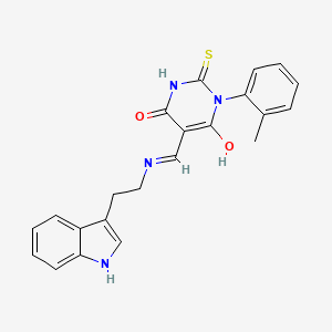 molecular formula C22H20N4O2S B4584550 5-({[2-(1H-indol-3-yl)ethyl]amino}methylene)-1-(2-methylphenyl)-2-thioxodihydro-4,6(1H,5H)-pyrimidinedione 