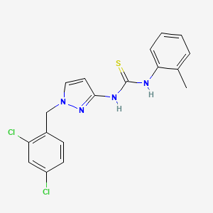 molecular formula C18H16Cl2N4S B4584563 N-[1-(2,4-dichlorobenzyl)-1H-pyrazol-3-yl]-N'-(2-methylphenyl)thiourea 