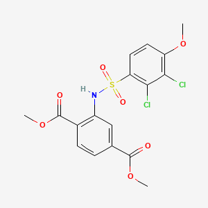 molecular formula C17H15Cl2NO7S B4584575 dimethyl 2-{[(2,3-dichloro-4-methoxyphenyl)sulfonyl]amino}terephthalate 