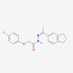 molecular formula C19H19ClN2O2 B458459 2-(4-chlorophenoxy)-N'-[1-(2,3-dihydro-1H-inden-5-yl)ethylidene]acetohydrazide 