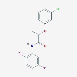 molecular formula C15H12ClF2NO2 B4584602 2-(3-氯苯氧基)-N-(2,5-二氟苯基)丙酰胺 