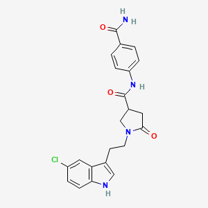 molecular formula C22H21ClN4O3 B4584622 N-[4-(aminocarbonyl)phenyl]-1-[2-(5-chloro-1H-indol-3-yl)ethyl]-5-oxo-3-pyrrolidinecarboxamide 