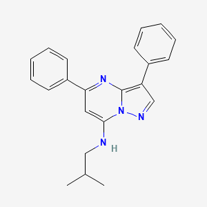 molecular formula C22H22N4 B4584626 N-异丁基-3,5-二苯基吡唑并[1,5-a]嘧啶-7-胺 