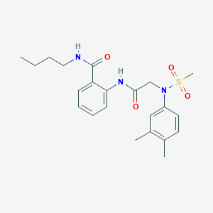 molecular formula C22H29N3O4S B4584633 N-butyl-2-{[N-(3,4-dimethylphenyl)-N-(methylsulfonyl)glycyl]amino}benzamide 