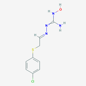 molecular formula C9H11ClN4OS B458466 2-[(E)-2-(4-chlorophenyl)sulfanylethylideneamino]-1-hydroxyguanidine 