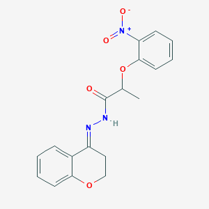 molecular formula C18H17N3O5 B458467 N'-(2,3-dihydro-4H-chromen-4-ylidene)-2-{2-nitrophenoxy}propanohydrazide 