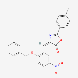 molecular formula C24H18N2O5 B4584689 4-[2-(benzyloxy)-5-nitrobenzylidene]-2-(4-methylphenyl)-1,3-oxazol-5(4H)-one 