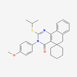 2-(isopropylthio)-3-(4-methoxyphenyl)-3H-spiro[benzo[h]quinazoline-5,1'-cyclohexan]-4(6H)-one