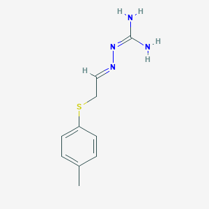 molecular formula C10H14N4S B458471 2-{2-[(4-Methylphenyl)sulfanyl]ethylidene}hydrazinecarboximidamide 