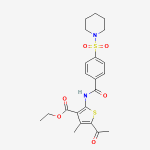 ethyl 5-acetyl-4-methyl-2-{[4-(1-piperidinylsulfonyl)benzoyl]amino}-3-thiophenecarboxylate