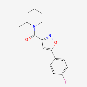 molecular formula C16H17FN2O2 B4584717 1-{[5-(4-fluorophenyl)-3-isoxazolyl]carbonyl}-2-methylpiperidine 