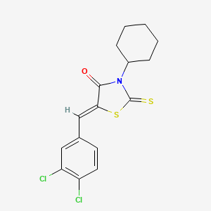 molecular formula C16H15Cl2NOS2 B4584722 3-cyclohexyl-5-(3,4-dichlorobenzylidene)-2-thioxo-1,3-thiazolidin-4-one 
