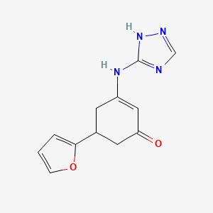 molecular formula C12H12N4O2 B4584729 5-(2-furyl)-3-(4H-1,2,4-triazol-3-ylamino)-2-cyclohexen-1-one 