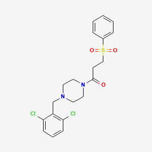 molecular formula C20H22Cl2N2O3S B4584760 1-(2,6-二氯苄基)-4-[3-(苯磺酰基)丙酰基]哌嗪 