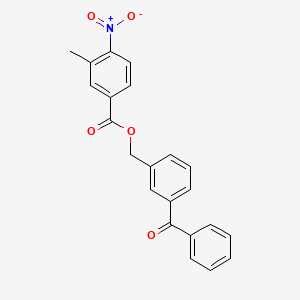molecular formula C22H17NO5 B4584783 3-benzoylbenzyl 3-methyl-4-nitrobenzoate 
