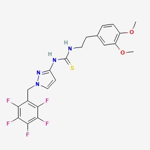 molecular formula C21H19F5N4O2S B4584784 N-[2-(3,4-dimethoxyphenyl)ethyl]-N'-[1-(pentafluorobenzyl)-1H-pyrazol-3-yl]thiourea 
