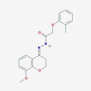 molecular formula C19H20N2O4 B458479 N'-(8-methoxy-2,3-dihydro-4H-chromen-4-ylidene)-2-(2-methylphenoxy)acetohydrazide 