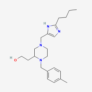 molecular formula C22H34N4O B4584796 2-[4-[(2-butyl-1H-imidazol-4-yl)methyl]-1-(4-methylbenzyl)-2-piperazinyl]ethanol 